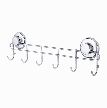 Multiple Stainless Steel Hooks With Suction Cups